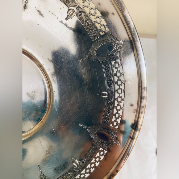 Elegant Silver Plated Decorative Plate. Vintage - Picture 7 of 7